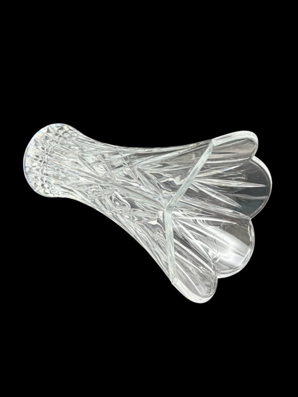Vtg St George Lead Crystal Vase Crystal DePlomb Style Flared Scalloped Rim 8.5" - Picture 6 of 10